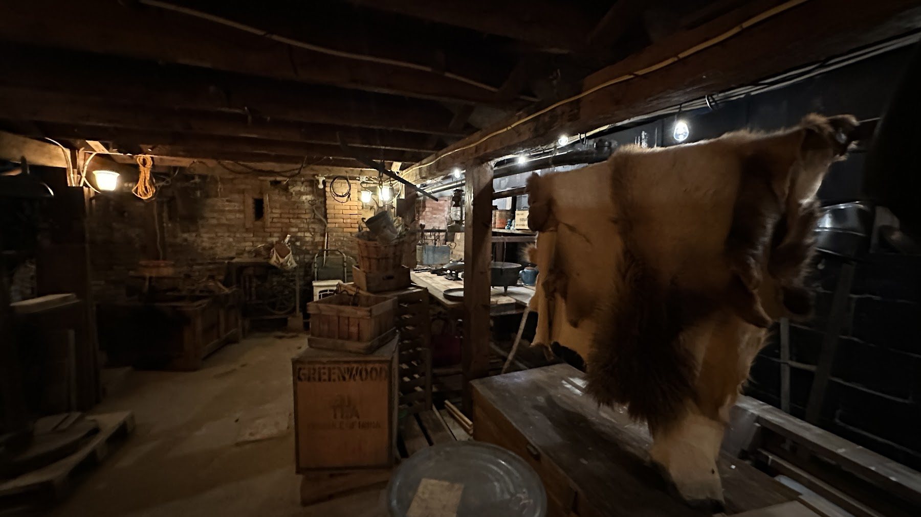 Rustic indoor historic display
